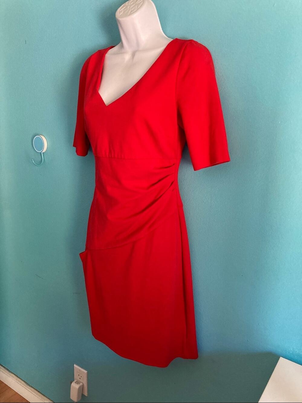 DVF Diane Von Furstenberg Womens Size 8 Fits S Red Bevin Sheath Dress Career